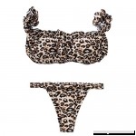 iSkylie Women Sexy Leopard Printed Swimsuits Strap Wrap Pad Cheeky High Waist Bikini Set Swimdress Swimwear Brown B07LF73777